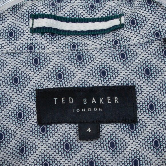 Ted Baker Sanlon Button Down Long Sleeve Slim Fit Shirt Mens‎ Size 4 Large - Picture 4 of 8